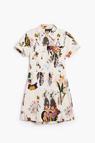 Desigual Short Sleeved Dress | Beige