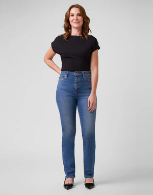 Yoga Jeans Emily Slim High Rise 30" | Inked Blue, Denim Blue & Black