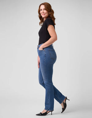 Yoga Jeans Emily Slim High Rise 30" | Inked Blue, Denim Blue & Black