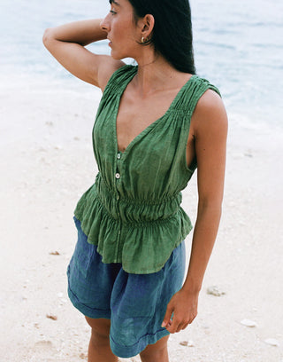 Second Yoga Jeans 100% Linen Shorts | Sand + Denim