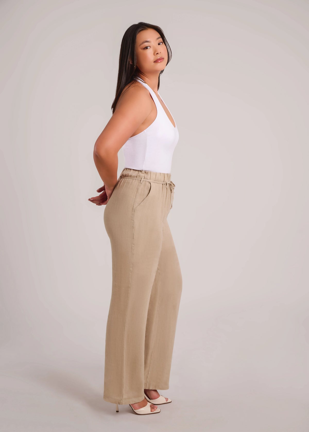Second Yoga Jeans Belted 100% Linen Pants | Sand