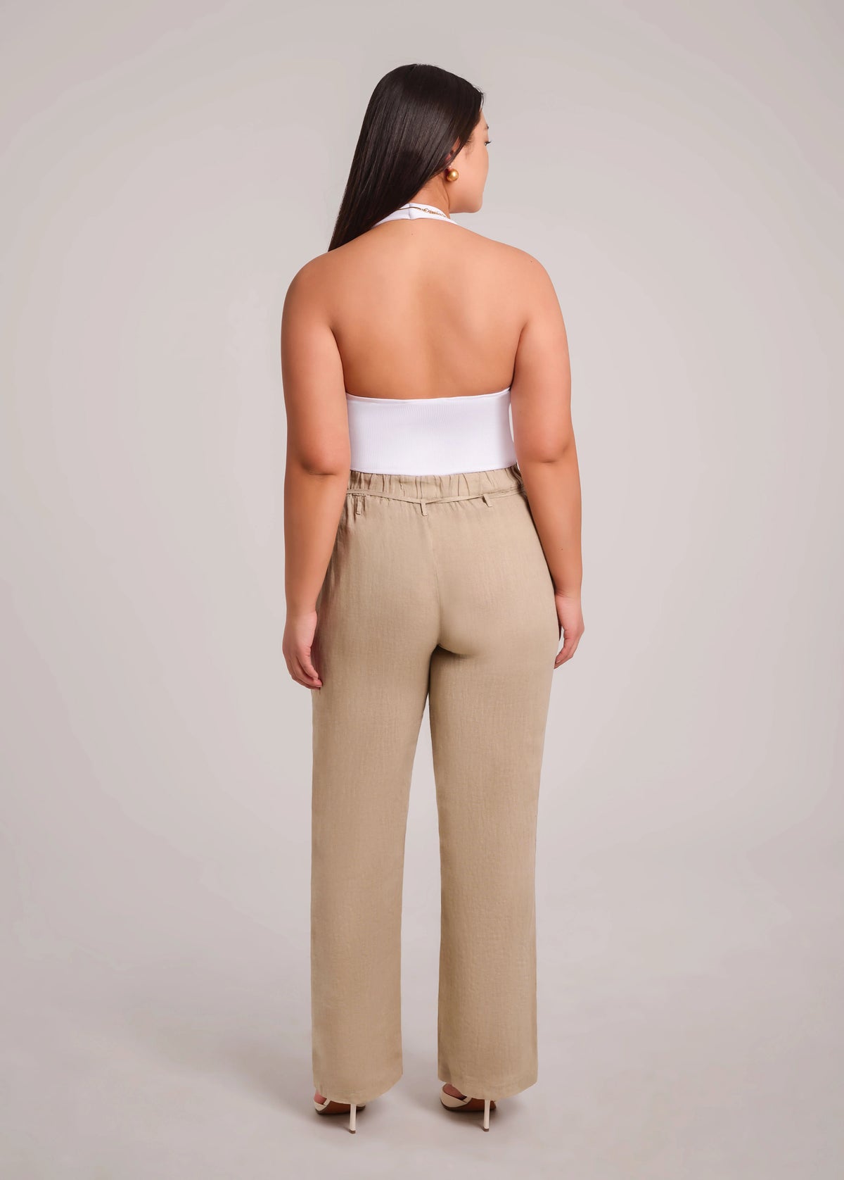 Second Yoga Jeans Belted 100% Linen Pants | Sand