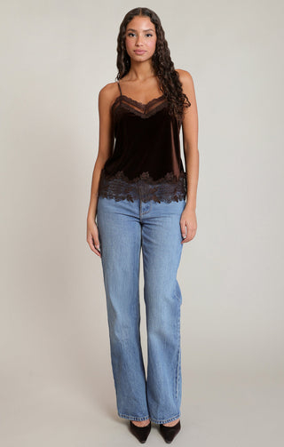 Dex Velvet Lace Cami | Chocolate