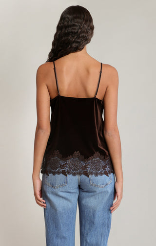 Dex Velvet Lace Cami | Chocolate