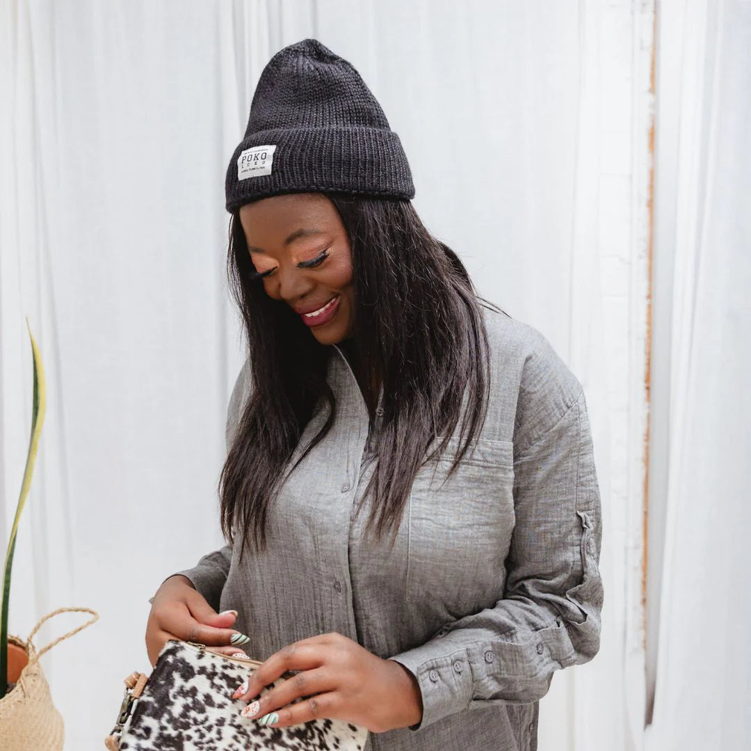 Pokoloko 100% Pure Peruvian Alpaca Fisherman Hat | Mushroom, Water, Rose + Black