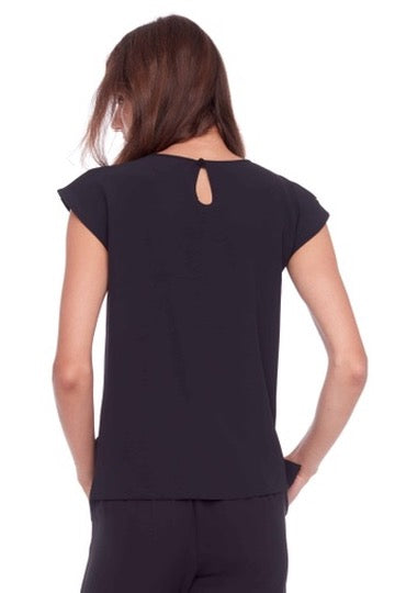 Up! Vegan Silk Cap Sleeve Top | Black