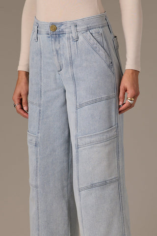 Wit & Wisdom Skyrise Double Bottom Wide Leg Jeans | Light Blue