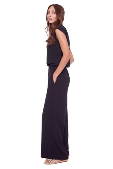 Up! Solid Vegan Wide Leg  Pant | Black
