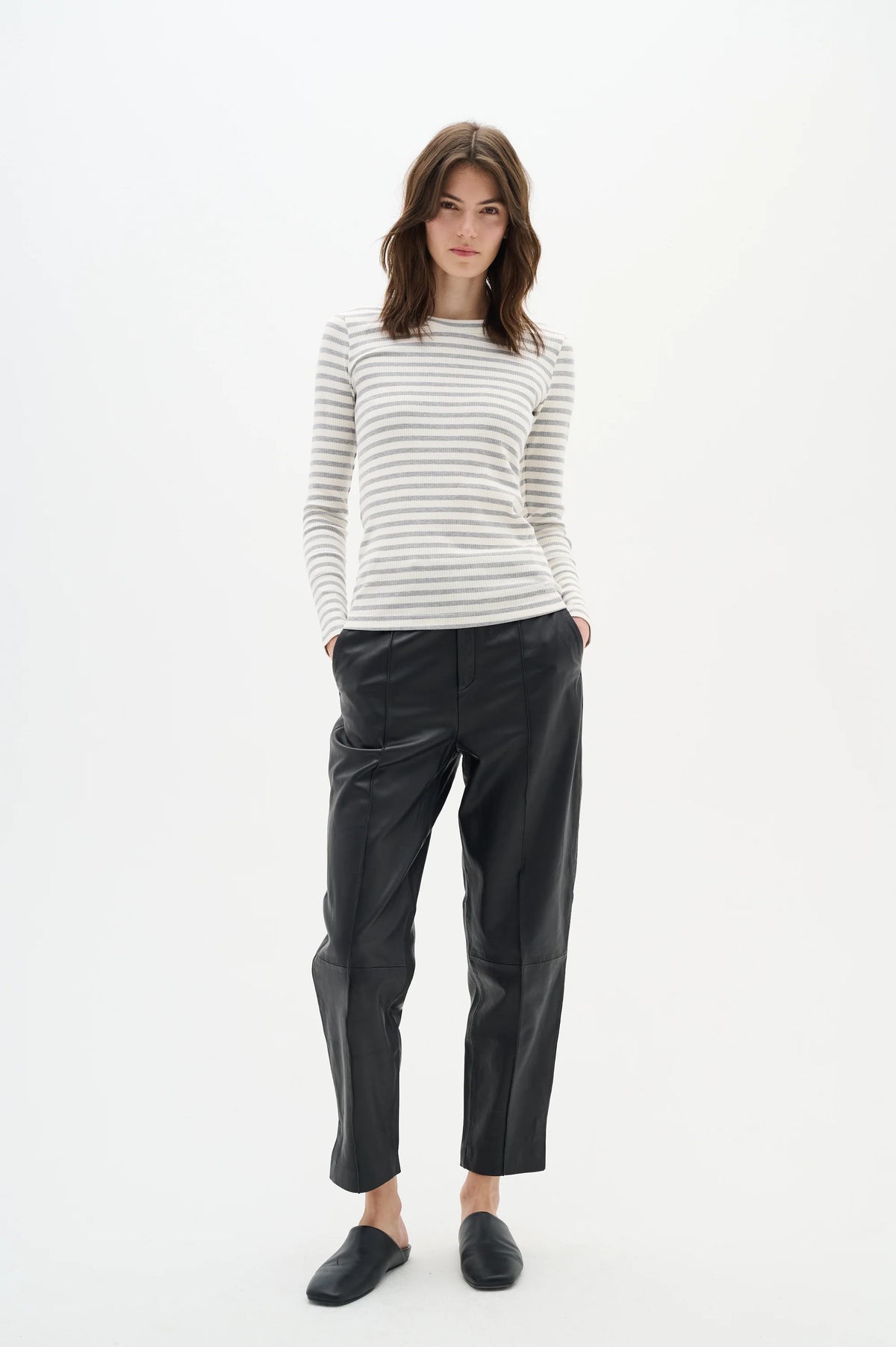 InWear DagnaIW Striped Short Sleeve Tee Mix | Grey