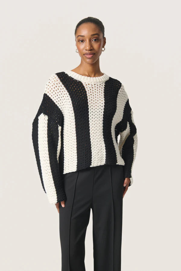 Soaked Menaka Stripe Pullover | Black