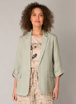 Yest Gitte Blazer | Faded Jade + Dark Brown