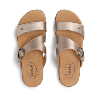 Taos Westside Sandal | Black Metallic + Champagne