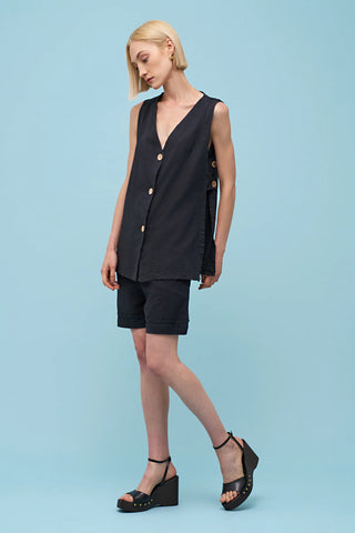 Astrid Beach Vest | Black