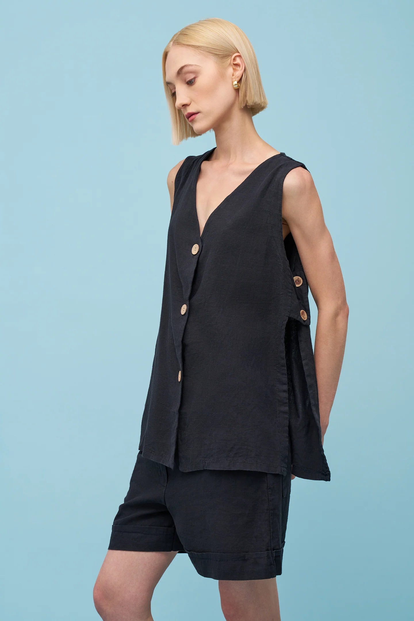Astrid Beach Vest | Black