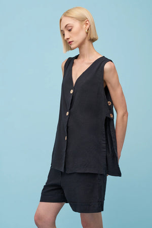 Astrid Beach Vest | Black