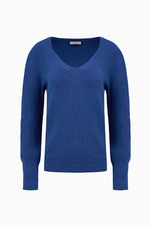 Astrid Knit Sweater | Cream + Blue