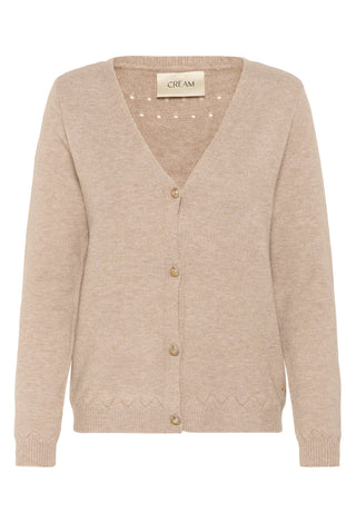 Cream Dela Cardigan | Cobblestone Melange