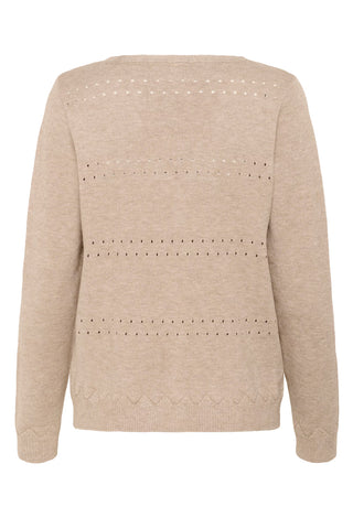 Cream Dela Cardigan | Cobblestone Melange