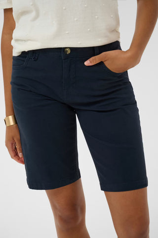 Cream Certa Twill Shorts | Navy