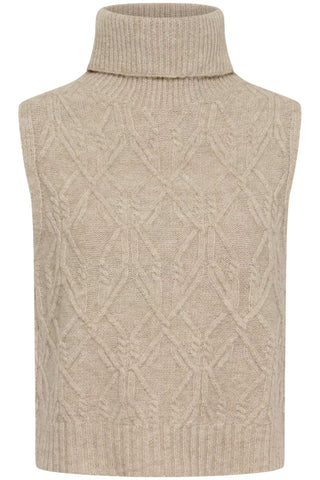 Cream Elsie Knit Slipover | Light Brown