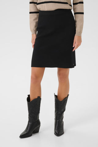 Cream Dela Skirt | Black + Cobblestone Melange