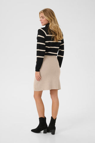 Cream Dela Skirt | Black + Cobblestone Melange