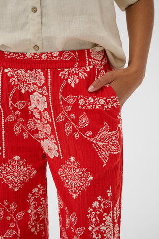 Cream Gianna Pant | Red