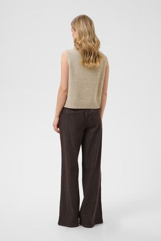 Cream Elsie Knit Slipover | Light Brown