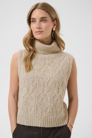 Cream Elsie Knit Slipover | Light Brown