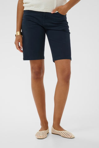 Cream Certa Twill Shorts | Navy