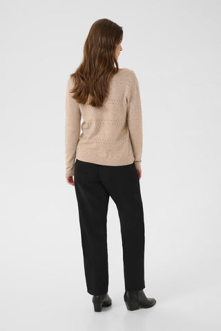 Cream Dela Cardigan | Cobblestone Melange