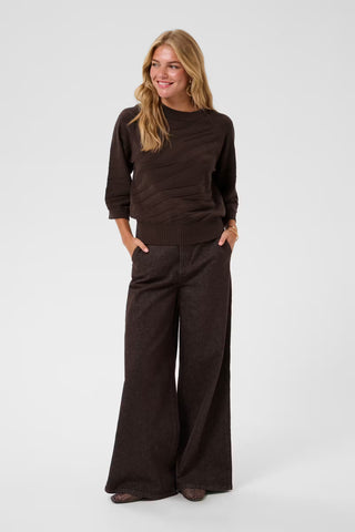 Cream Dela Knit Pullover | Brown