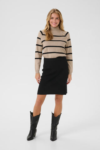Cream Dela Skirt | Black + Cobblestone Melange