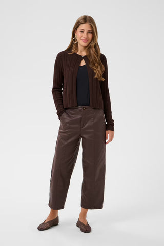 Cream Peloa Knit Bolero Cardigan | Brown