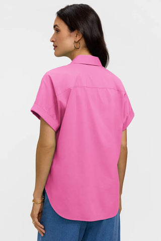 Foxcroft Abigail Short Sleeve Shirt | Malibu + Guava