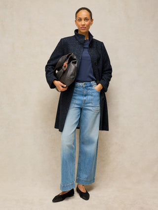 White Stuff Kaia Tweedy Coat | Navy