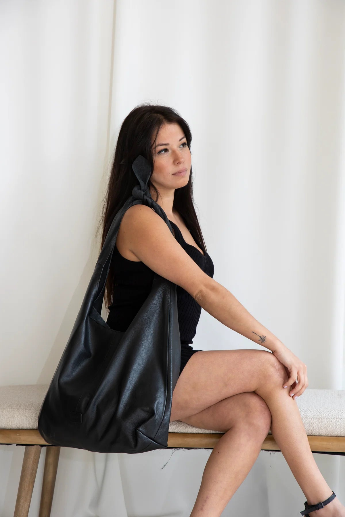 Risa Knot Tote Bag | Black