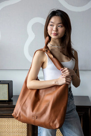 Risa Knot Tote Bag | Black, Mustard, Tan + Hunter Green