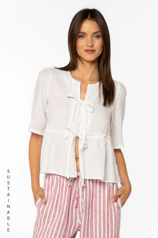 Velvet Heart Bevie Top | White + Persimmon