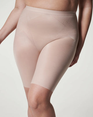 SPANX Invisible Mid-Thigh Short Shapewear | Black + Champagne
