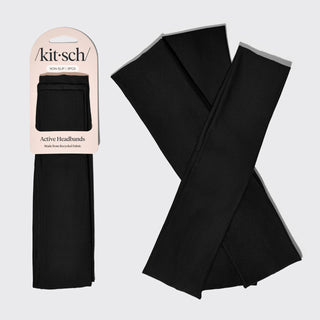 Kitsch Active Headbands 3pc Set | Black + Rose