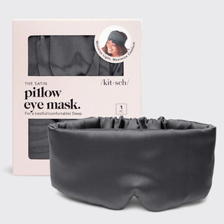 Kitsch Charcoal Satin Pillow Eye Mask