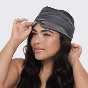 Kitsch Charcoal Satin Pillow Eye Mask