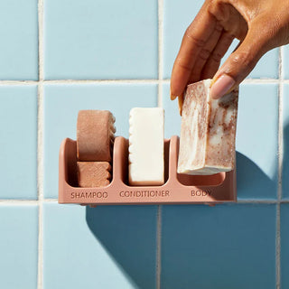 Kitsch Bottle-Free Beauty Self-draining Soap Dish- Terracotta (w/ suction & sticker)