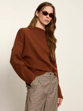 Sanctuary Ribbed Doloman Sweatshirt | Bone + Cocoa