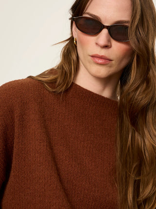 Sanctuary Ribbed Doloman Sweatshirt | Bone + Cocoa