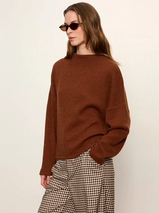 Sanctuary Ribbed Doloman Sweatshirt | Bone + Cocoa