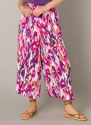 Yest Zimra Airy Wide Leg Pants | Fushia-Multi