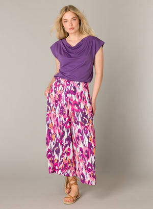 Yest Zimra Airy Wide Leg Pants | Fushia-Multi