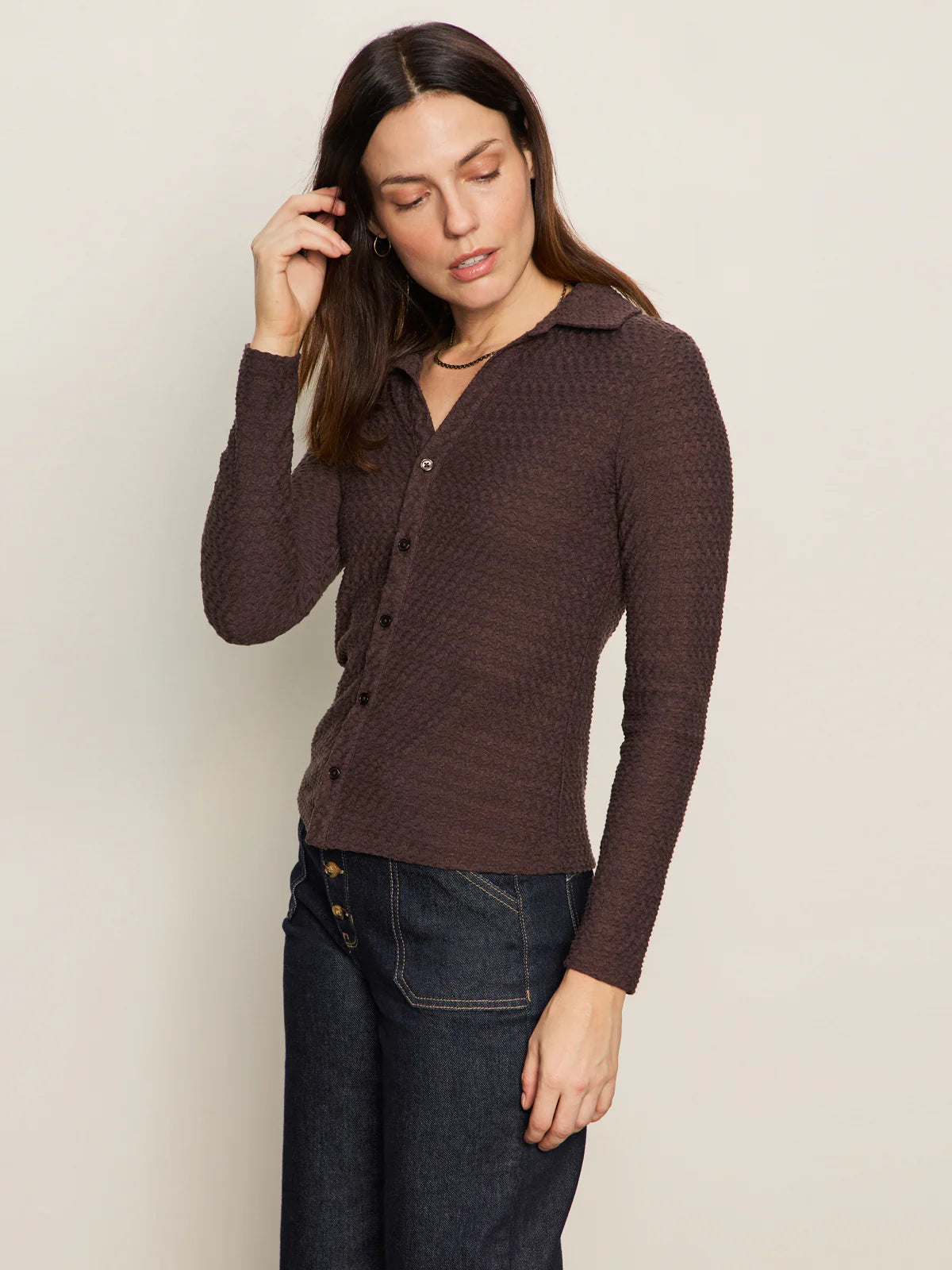 Sanctuary Textured Long Sleeve | Semi Sweet